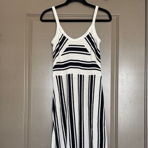 Chic Striped Black and White Maxi Dress